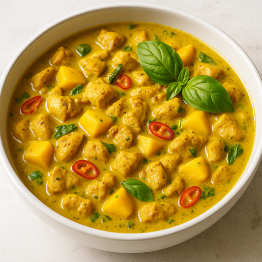 Coconut Curry Chicken with Mango & Basil