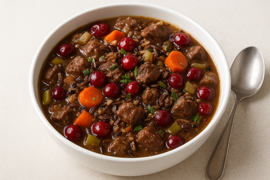 Bison & Wild Rice Stew with Cranberries