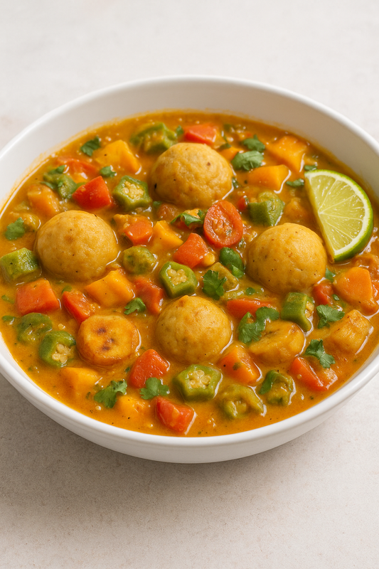Savanna Sun Coconut-Stew with Tamarind & Baobab Dumplings