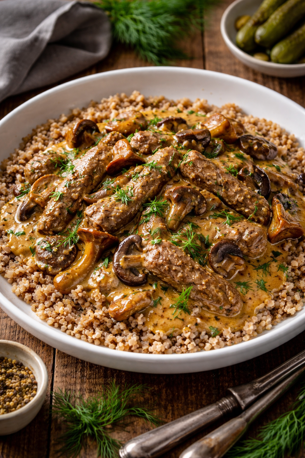 Siberian Juniper Venison with Wild Mushrooms & Smoked Paprika Cream