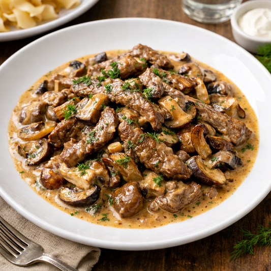 Siberian Mushroom & Beef Stroganoff