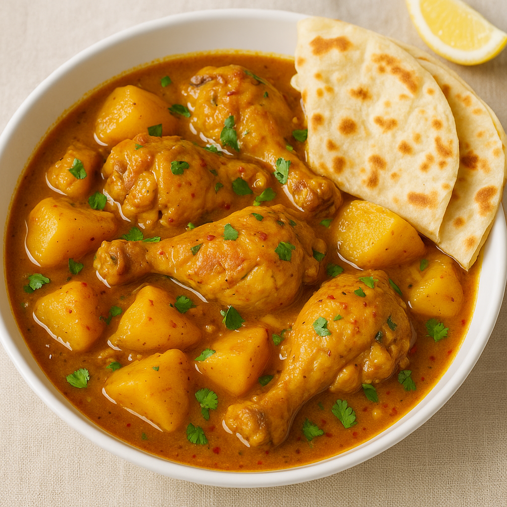 Cape Malay Chicken Curry with Roti