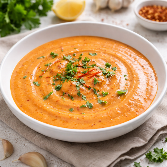 Roasted Red Pepper & Saffron Cream Sauce