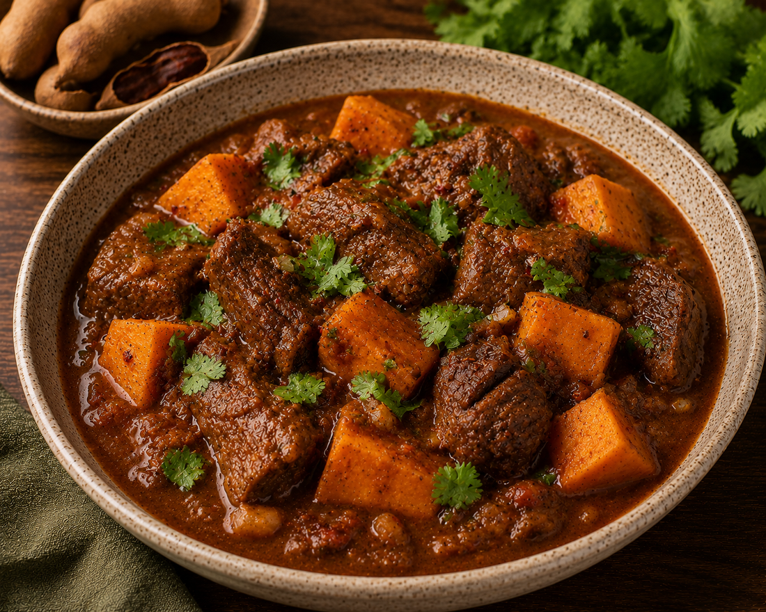 Spiced Tamarind Beef and Sweet Potato Stew