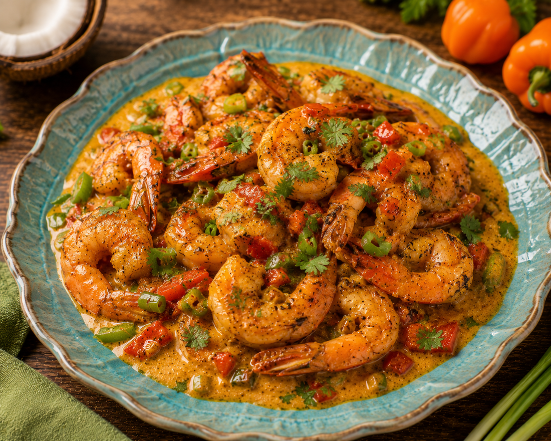 Caribbean Coconut Pepper Shrimp