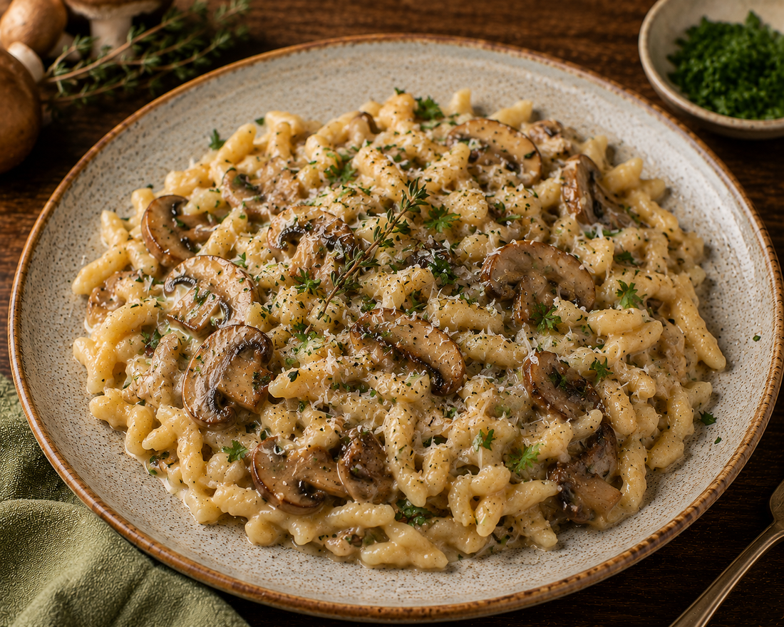 Creamy Mushroom‑Herb Spätzle Skillet