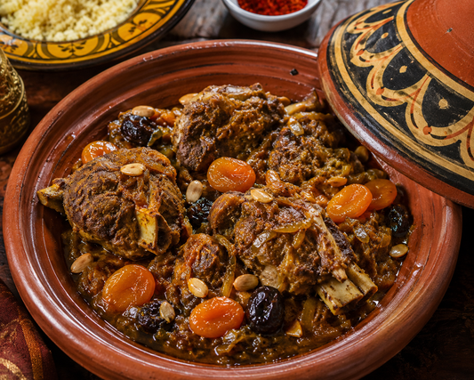 Moroccan Spiced Lamb with Apricots and Almonds