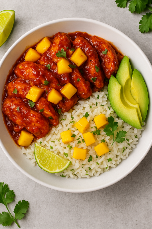 Mango-Chipotle Chicken with Coconut Lime Rice