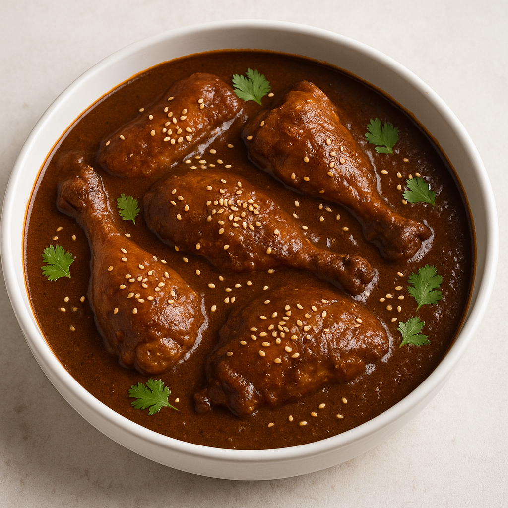 Pollo en Mole Poblano (Chicken in Rich Chocolate-Chile Sauce)