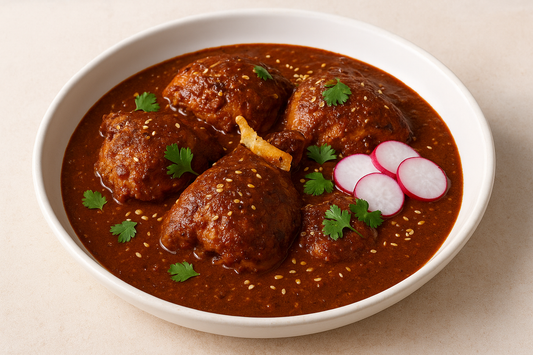 Pollo en Salsa de Cacahuate y Chile Pasilla