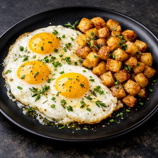 Savory Herb Butter Eggs with Crispy Potatoes
