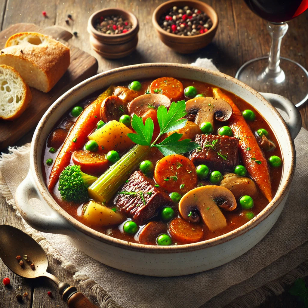 Hearty Beef Stew in a 12-Quart Stockpot