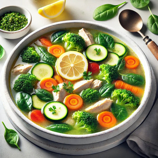 Steamed Vegetable and Chicken Soup