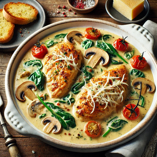 One-Pot Creamy Garlic Parmesan Chicken with Vegetables